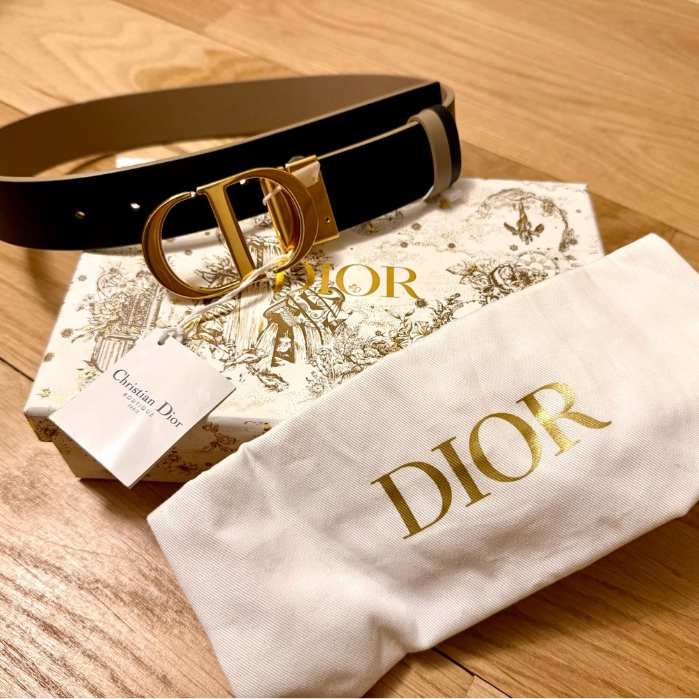 NWT!  Christian Dior Reversible Leather Belt - Picture 3 of 11